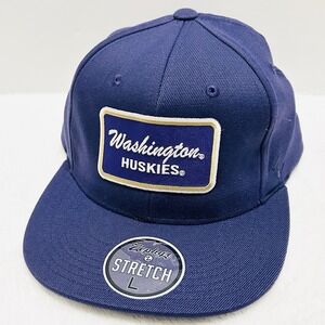 Zephyr Washington Huskies Script Flat Hat Cap Stretch‎ Flex Large Purple NCAA